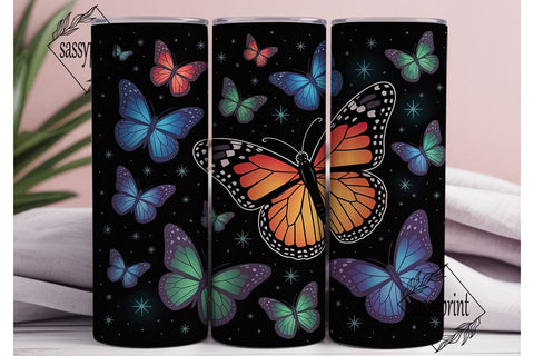 Cosmic Butterflies 20oz Tumbler Wrap Sublimation sassyprint 