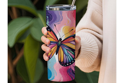 Cosmic Butterfly 20oz Tumbler Wrap Sublimation DesignSVG 