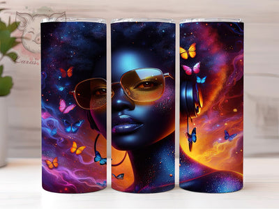 Cosmic Butterfly Woman 20oz Tumbler, Neon Futuristic Design, Butterfly Sublimation PNG, 20oz Tumbler Sublimation, Celestial Cup Wrap, Futuristic Sublimation Design, Digital Cosmic Woman Wrap Sublimation Lara' s Designs 