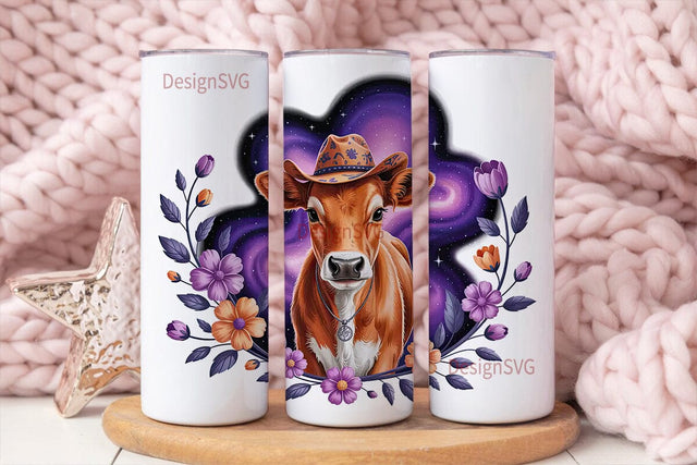 Cosmic Calf 20oz Tumbler Wrap Sublimation DesignSVG 