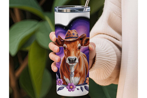 Cosmic Calf 20oz Tumbler Wrap Sublimation DesignSVG 