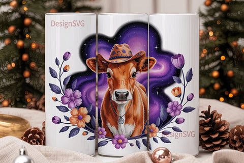 Cosmic Calf 20oz Tumbler Wrap Sublimation DesignSVG 