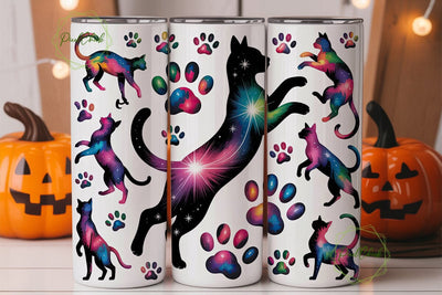 Cosmic Cats 20oz Tumbler Wrap Sublimation PixelChick 