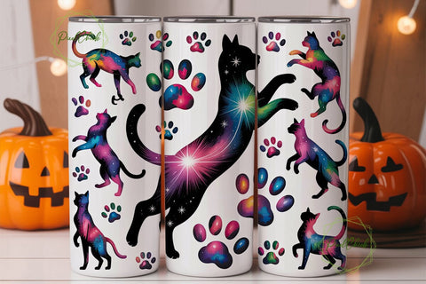 Cosmic Cats 20oz Tumbler Wrap Sublimation PixelChick 