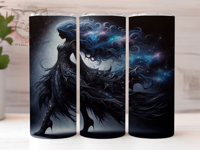 Cosmic Celestial Galaxy Goddess Tumbler, Space Witch Mug, Celestial Art Design, 20Oz Tumbler Wrap, Sublimation Design, Galaxy Witch Print, Mystic Moon Drinkware Sublimation Lara' s Designs 