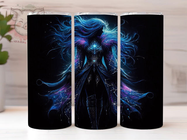 Cosmic Celestial Galaxy Goddess Tumbler, Space Witch Mug, Celestial Art Design, 20Oz Tumbler Wrap, Sublimation Design, Galaxy Witch Print, Mystic Moon Drinkware Sublimation Lara' s Designs 