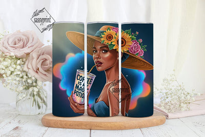 Cosmic Coffee Queen 20oz Tumbler Wrap Sublimation sassyprint 