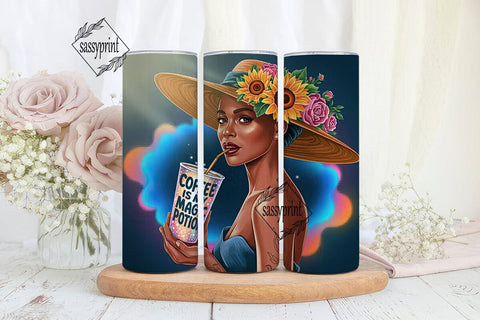 Cosmic Coffee Queen 20oz Tumbler Wrap Sublimation sassyprint 