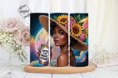 Cosmic Coffee Queen 20oz Tumbler Wrap Sublimation sassyprint 
