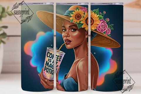 Cosmic Coffee Queen 20oz Tumbler Wrap Sublimation sassyprint 