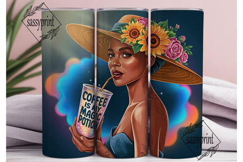 Cosmic Coffee Queen 20oz Tumbler Wrap Sublimation sassyprint 