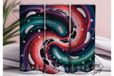 Cosmic Cow Print 20oz Tumbler Wrap Sublimation sassyprint 