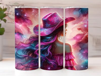 Cosmic Cowgirl 20oz Tumbler, Galaxy Starry Space Design, Space Vibes Sublimation, 20oz Tumbler PNG Wrap, Celestial Cup Wrap, Cosmic Sublimation Design, Digital Galaxy Cowgirl Wrap Sublimation Lara' s Designs 