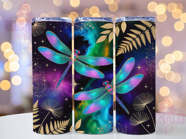 Cosmic Dragonfly Magic 20oz Tumbler, Dragonfly Design, Cosmic Style, Magic Theme, Sublimation Wrap, 20oz Tumbler, Mystical Aesthetic, Enchanted Pattern Sublimation SvggirlplusArt 