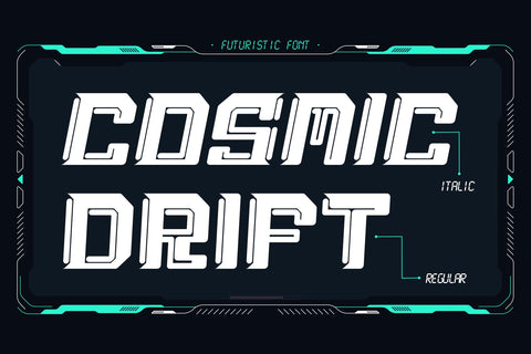 Cosmic Drift - Modern Futuristic Typeface Font Mozzatype 