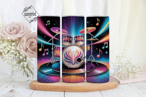 Cosmic Drum Set 20oz Tumbler Wrap Sublimation sassyprint 