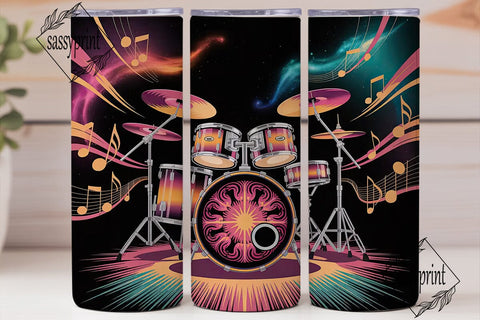 Cosmic Drum Set 20oz Tumbler Wrap Sublimation sassyprint 