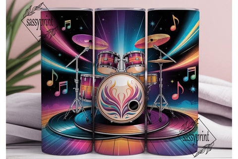 Cosmic Drum Set 20oz Tumbler Wrap Sublimation sassyprint 