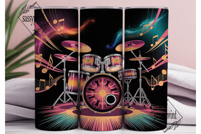 Cosmic Drum Set 20oz Tumbler Wrap Sublimation sassyprint 