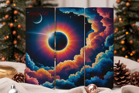 Cosmic Eclipse 20oz Tumbler Wrap Sublimation DesignSVG 