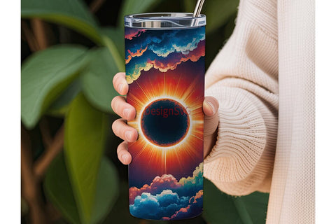 Cosmic Eclipse 20oz Tumbler Wrap Sublimation DesignSVG 