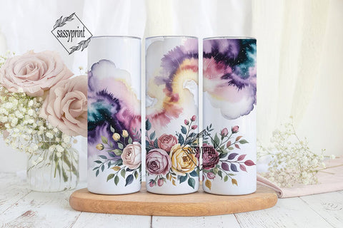 Cosmic Floral 20oz Tumbler Wrap Sublimation sassyprint 