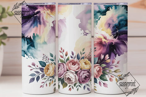 Cosmic Floral 20oz Tumbler Wrap Sublimation sassyprint 