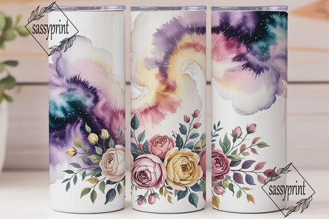 Cosmic Floral 20oz Tumbler Wrap Sublimation sassyprint 