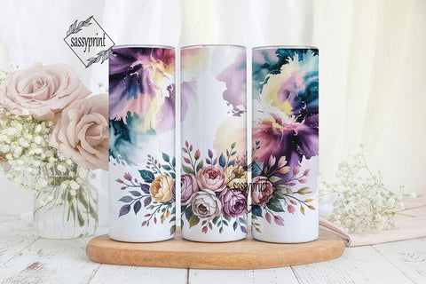 Cosmic Floral 20oz Tumbler Wrap Sublimation sassyprint 