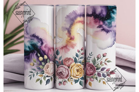 Cosmic Floral 20oz Tumbler Wrap Sublimation sassyprint 