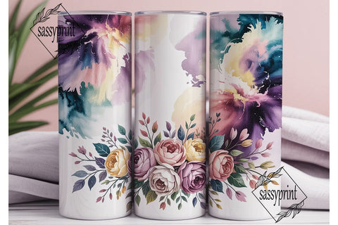 Cosmic Floral 20oz Tumbler Wrap Sublimation sassyprint 