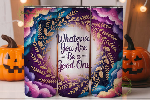 Cosmic Floral Quote 20oz Tumbler Wrap Sublimation PixelChick 