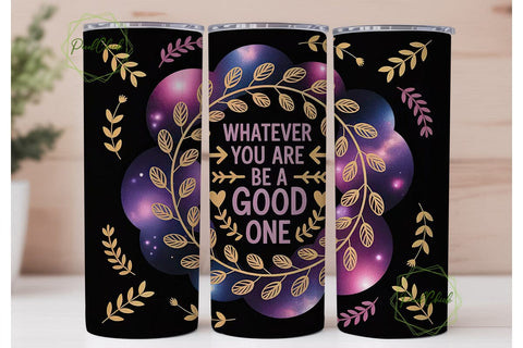 Cosmic Floral Quote 20oz Tumbler Wrap Sublimation PixelChick 