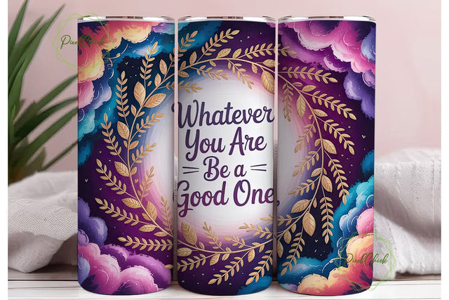 Cosmic Floral Quote 20oz Tumbler Wrap Sublimation PixelChick 