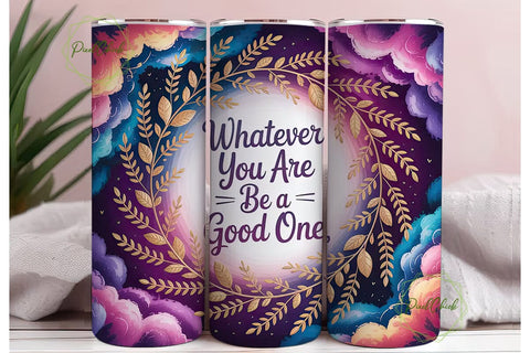 Cosmic Floral Quote 20oz Tumbler Wrap Sublimation PixelChick 