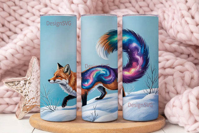 Cosmic Fox 20oz Tumbler Wrap Sublimation DesignSVG 