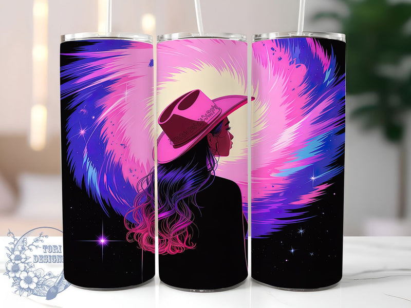 Cosmic Galaxy Cowgirl Tumbler, Galaxy Space Design, 20Oz Sublimation, Starry Space Vibes, Western Galaxy Art, Space Cowgirl Printable, Cosmic Tumbler Wrap Sublimation ToriDesigns 