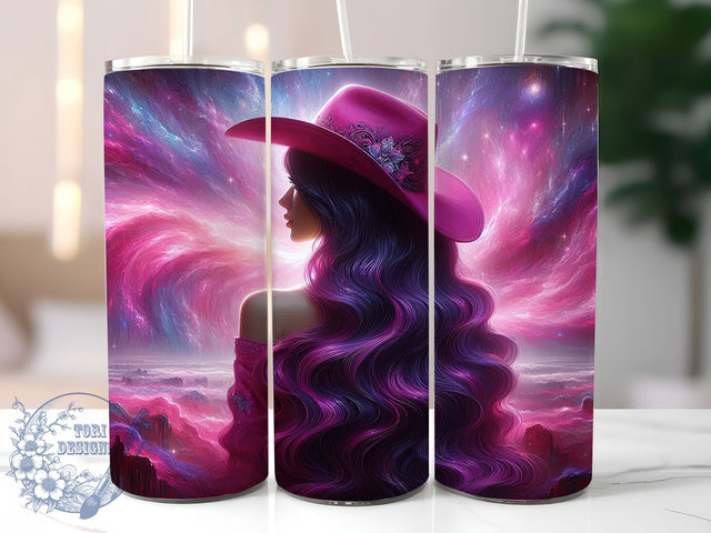 Cosmic Galaxy Cowgirl Tumbler, Galaxy Space Design, 20Oz Sublimation, Starry Space Vibes, Western Galaxy Art, Space Cowgirl Printable, Cosmic Tumbler Wrap Sublimation ToriDesigns 