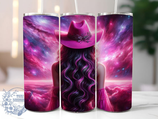 Cosmic Galaxy Cowgirl Tumbler, Galaxy Space Design, 20Oz Sublimation, Starry Space Vibes, Western Galaxy Art, Space Cowgirl Printable, Cosmic Tumbler Wrap Sublimation ToriDesigns 