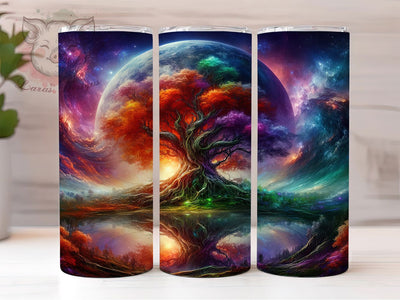 Cosmic Galaxy Tree of Life 20oz Tumbler, Galaxy Theme, Seasons Design, 20oz Wrap, Sublimation Design, Cosmic Style, PNG File Sublimation Lara' s Designs 