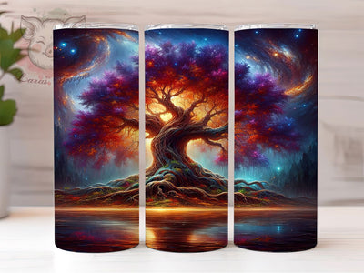 Cosmic Galaxy Tree of Life 20oz Tumbler, Galaxy Theme, Seasons Design, 20oz Wrap, Sublimation Design, Cosmic Style, PNG File Sublimation Lara' s Designs 