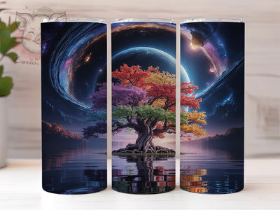 Cosmic Galaxy Tree of Life 20oz Tumbler, Galaxy Theme, Seasons Design, 20oz Wrap, Sublimation Design, Cosmic Style, PNG File Sublimation Lara' s Designs 