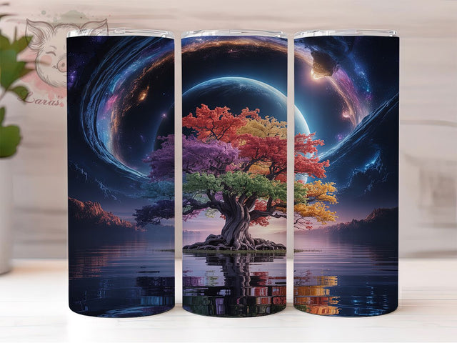 Cosmic Galaxy Tree of Life 20oz Tumbler, Galaxy Theme, Seasons Design, 20oz Wrap, Sublimation Design, Cosmic Style, PNG File Sublimation Lara' s Designs 