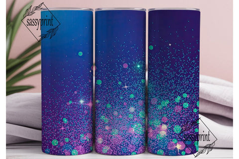 Cosmic Glitter Galaxy 20oz Tumbler Wrap Sublimation sassyprint 