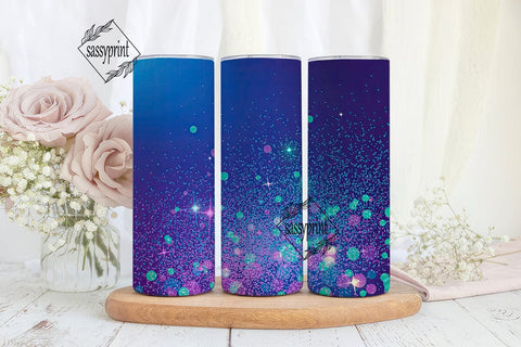 Cosmic Glitter Galaxy 20oz Tumbler Wrap Sublimation sassyprint 