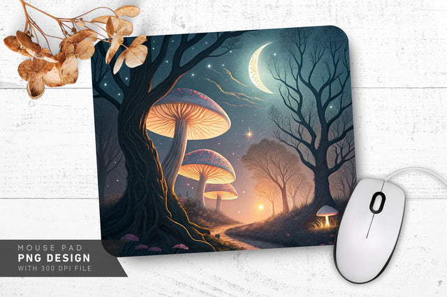 Cosmic Glow Mushroom Mousepad Sublimation Regulrcrative 