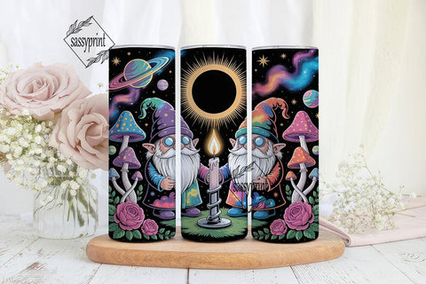 Cosmic Gnome Eclipse 20oz Tumbler Wrap Sublimation sassyprint 
