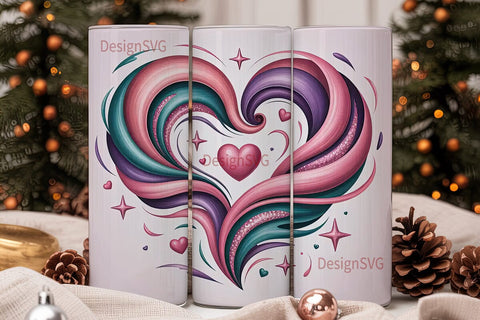 Cosmic Heart 20oz Tumbler Wrap Sublimation DesignSVG 