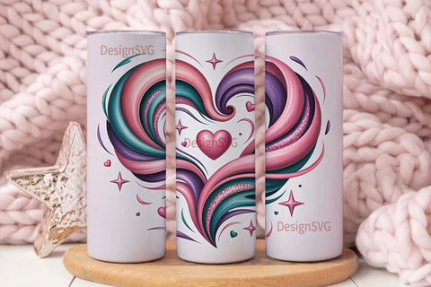 Cosmic Heart 20oz Tumbler Wrap Sublimation DesignSVG 