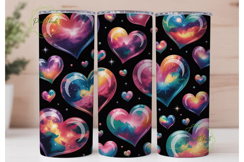 Cosmic Hearts 20oz Tumbler Wrap Sublimation PixelChick 